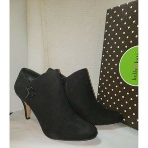 Kelly & Katie Carolyn Black 9M Faux‎ Suede Almond Toe Side Zip Ankle Booties
